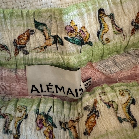 NWOT Alemais printed linen shorts US size 8 - Picture 5 of 6